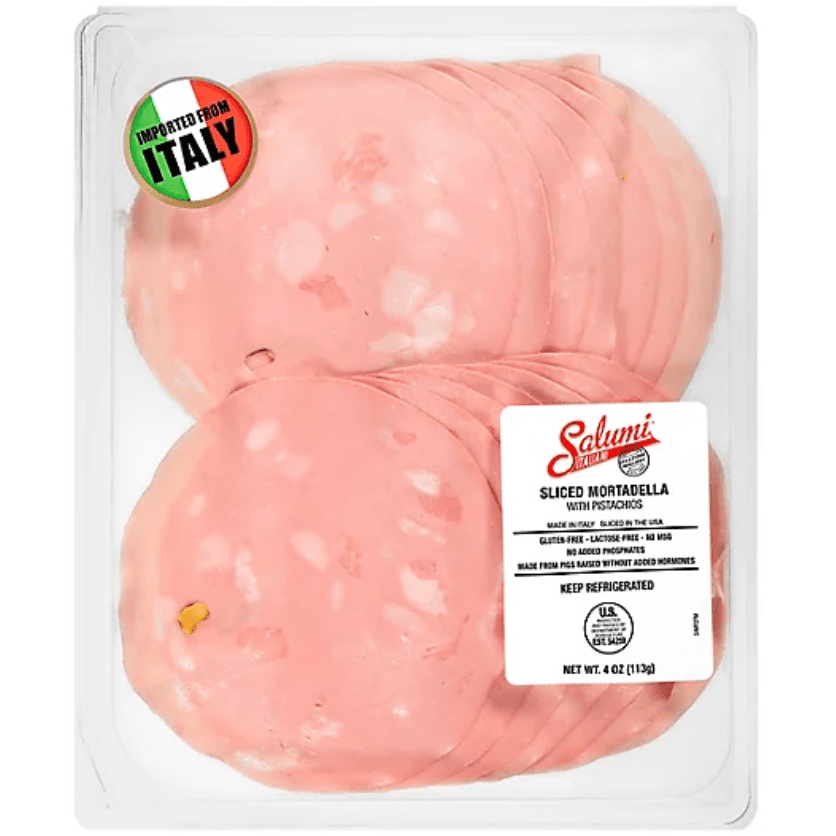Salumi Italiani: Sliced Mortadella With Pistachios